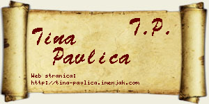 Tina Pavlica vizit kartica